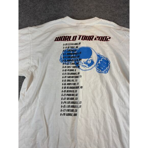 Vintage David Lee Roth World Tour 2002 Shirt XL Beige Graphic Rock Music Tee USA - Picture 7 of 9